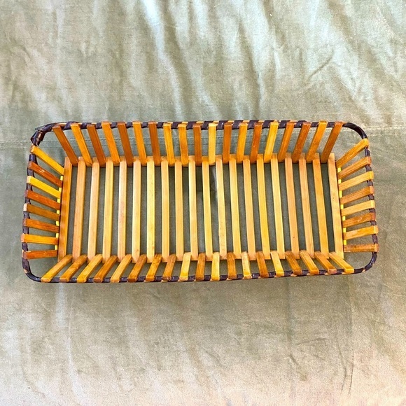 Bamboo basket holder rectangular #OS - Picture 1 of 2